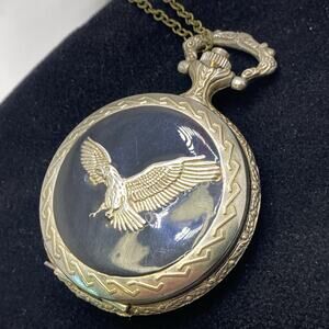 Silver Eagle Vintage Quartz Pocket Watch New Battery
